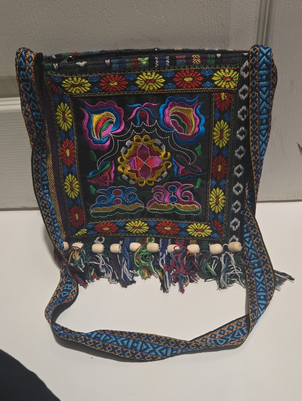 Embroidered Multicolor Boho Crossbody Bag